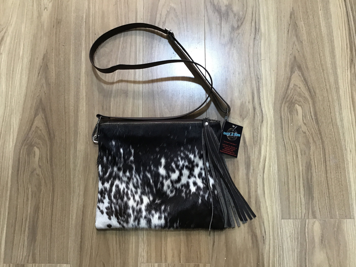 Brown/ White crossbody purse