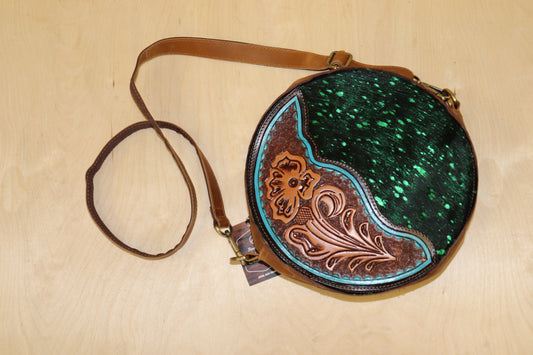 Round Acid Wash/ Tooled Leather