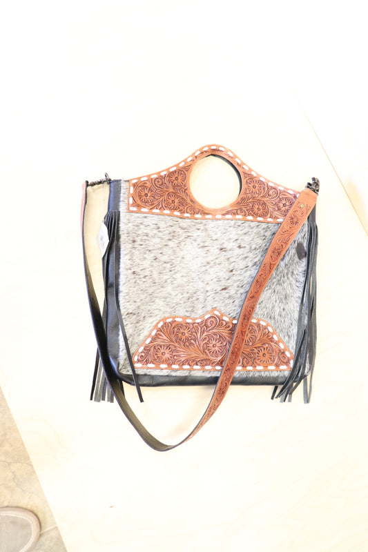Hoop Handle Cowhide purse