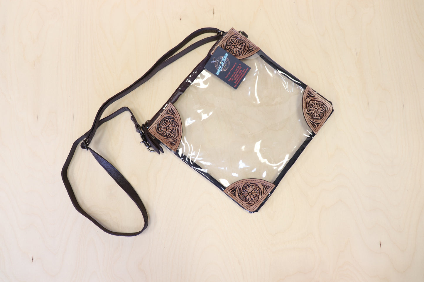 Square Clear/ Tooled Corners Purse