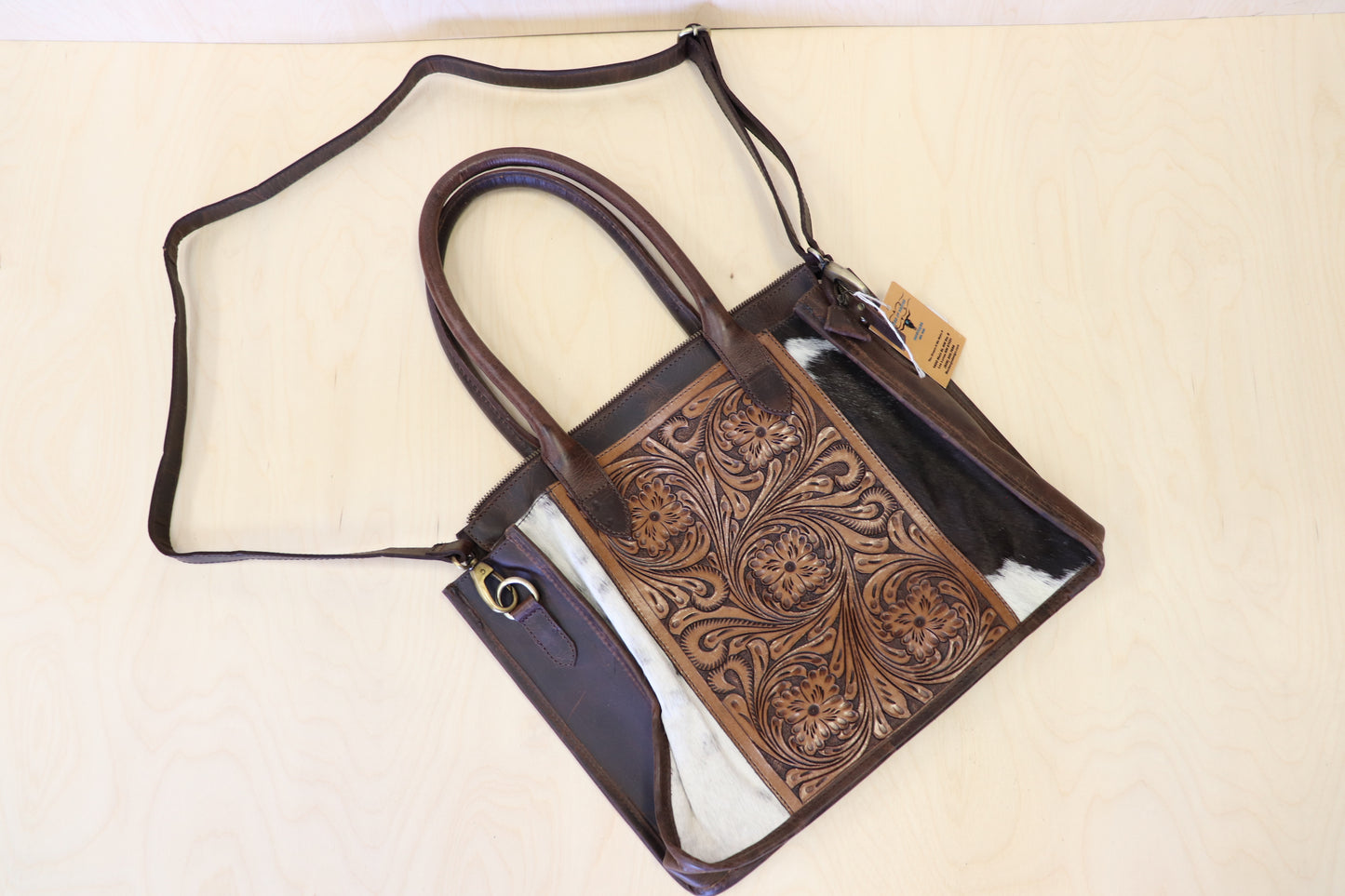 CC Cowhide/ Tooled Shoulder Purse