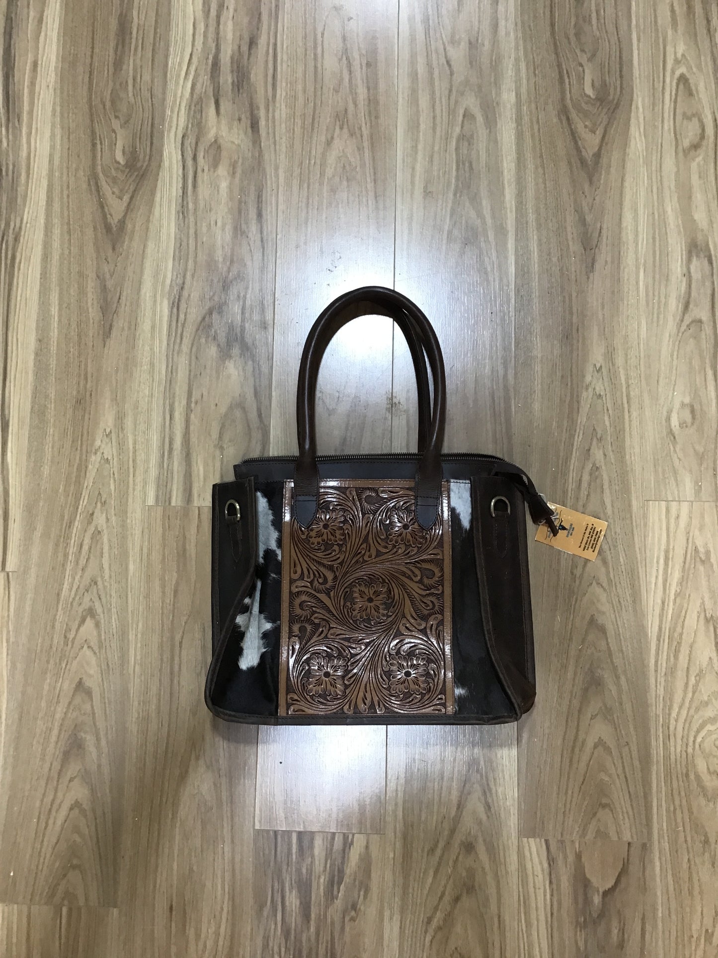 CC Cowhide/ Tooled Shoulder Purse
