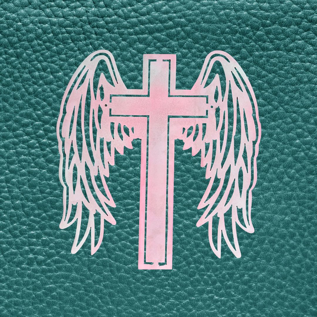 Pink Angel Wing Cross