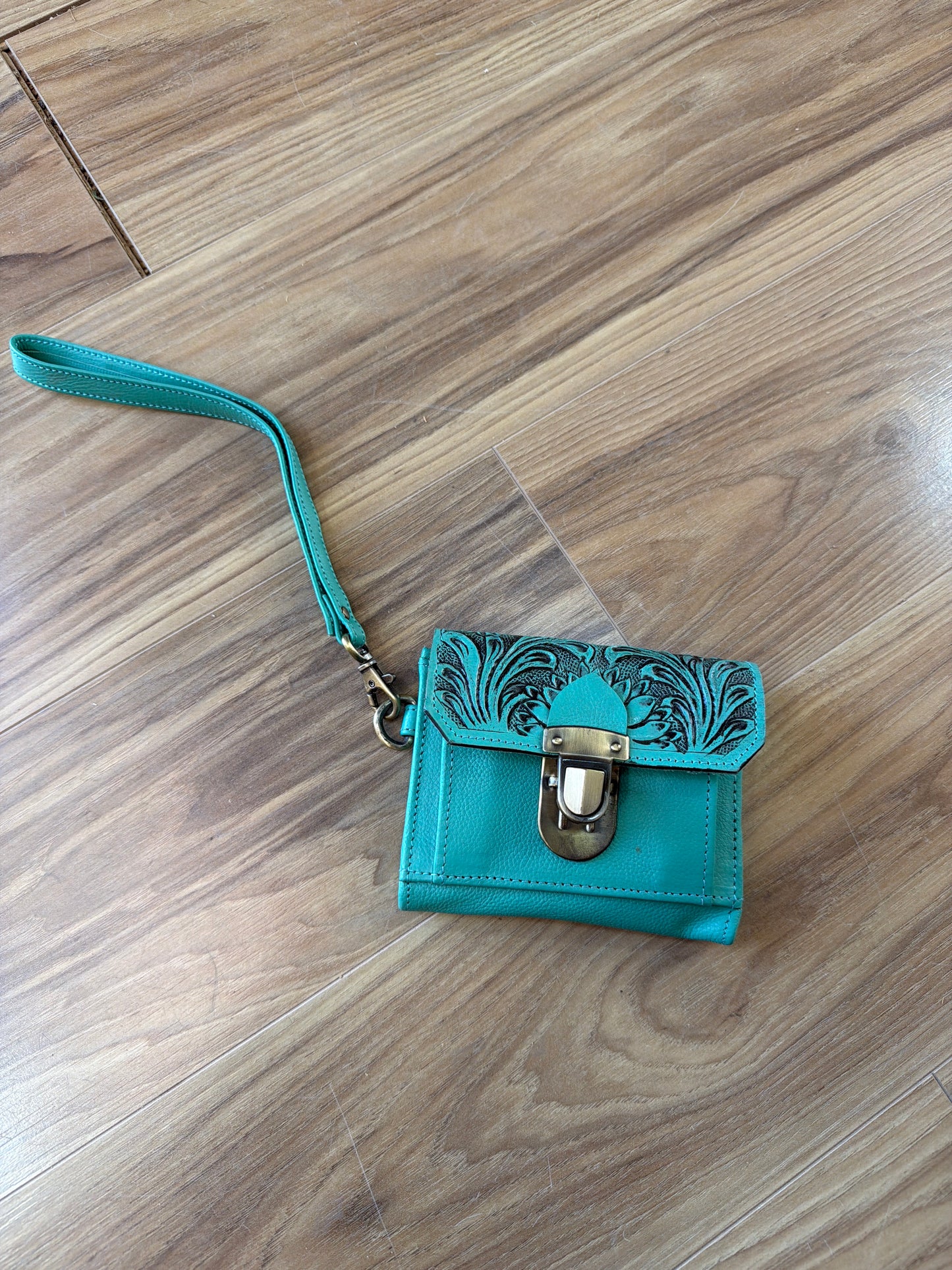 Turquoise wristlet