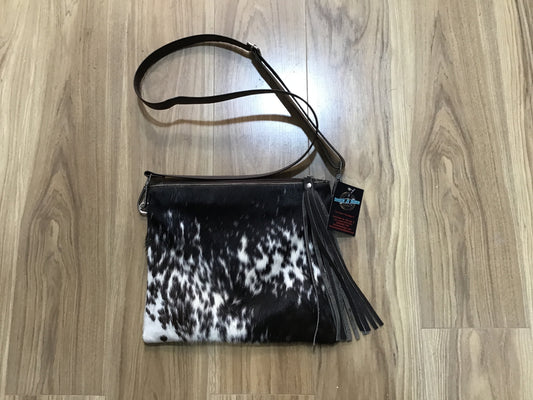 Brown/ White crossbody purse