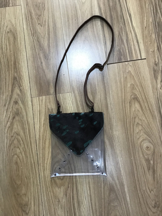 Acid wash clear crossbody