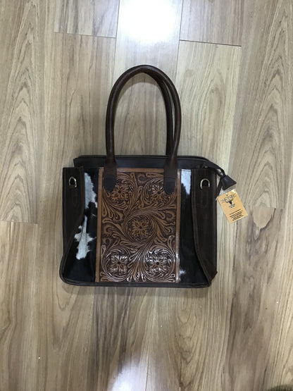 CC Cowhide/ Tooled Shoulder Purse