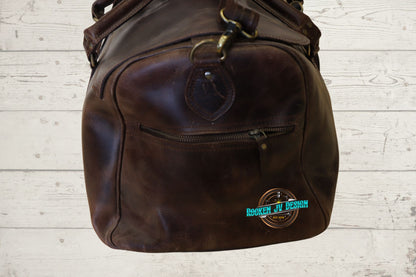 Solid Leather Duffel Bag