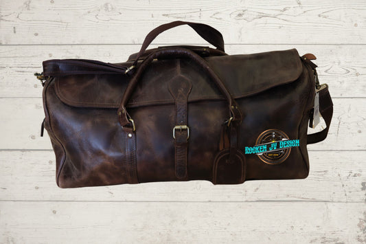 Solid Leather Duffel Bag